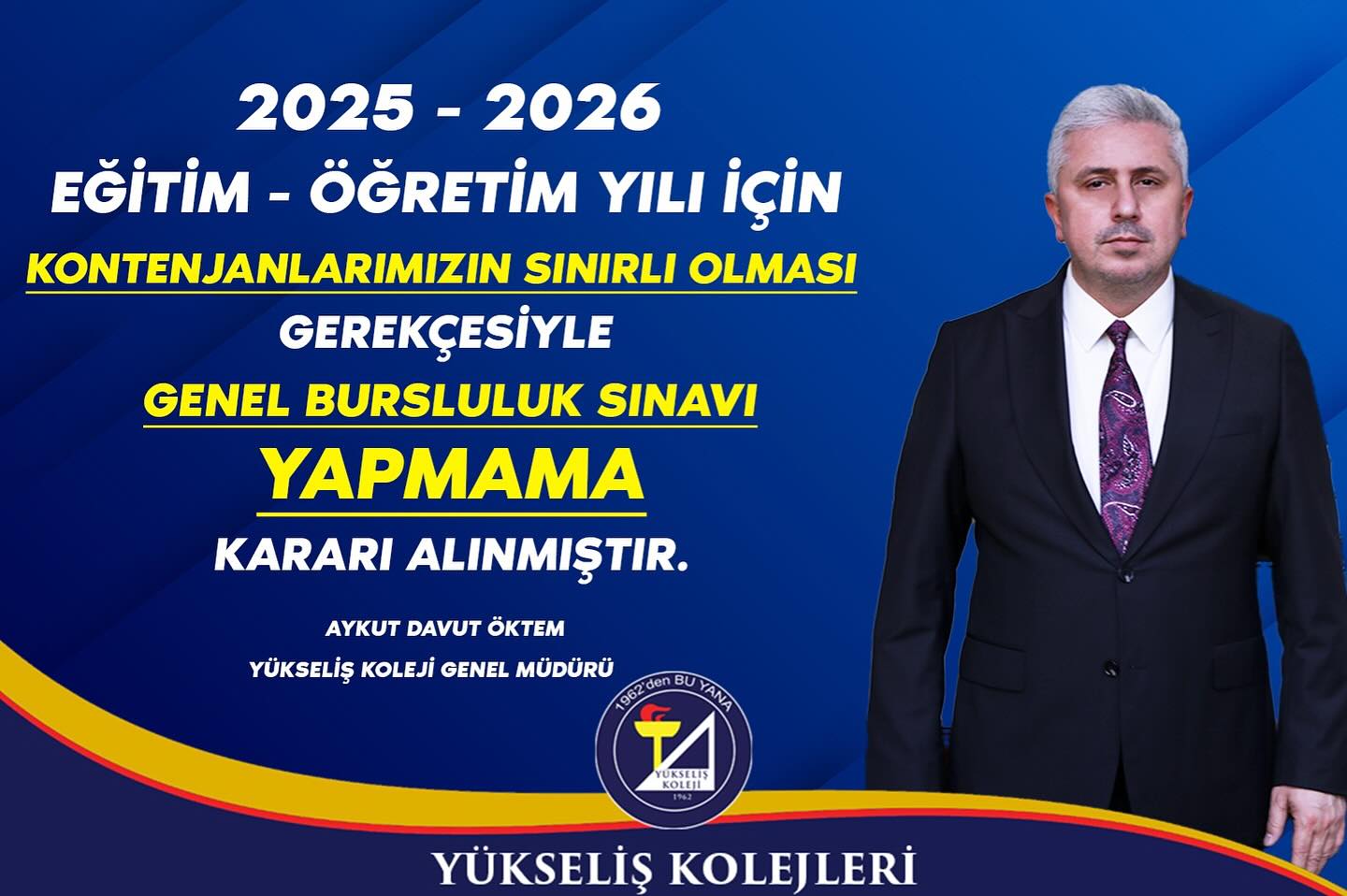 📢 Önemli Duyuru:  2025-2026 Eğitim-Öğretim Yılı için Bursluluk Sınavı Yapılmayacak