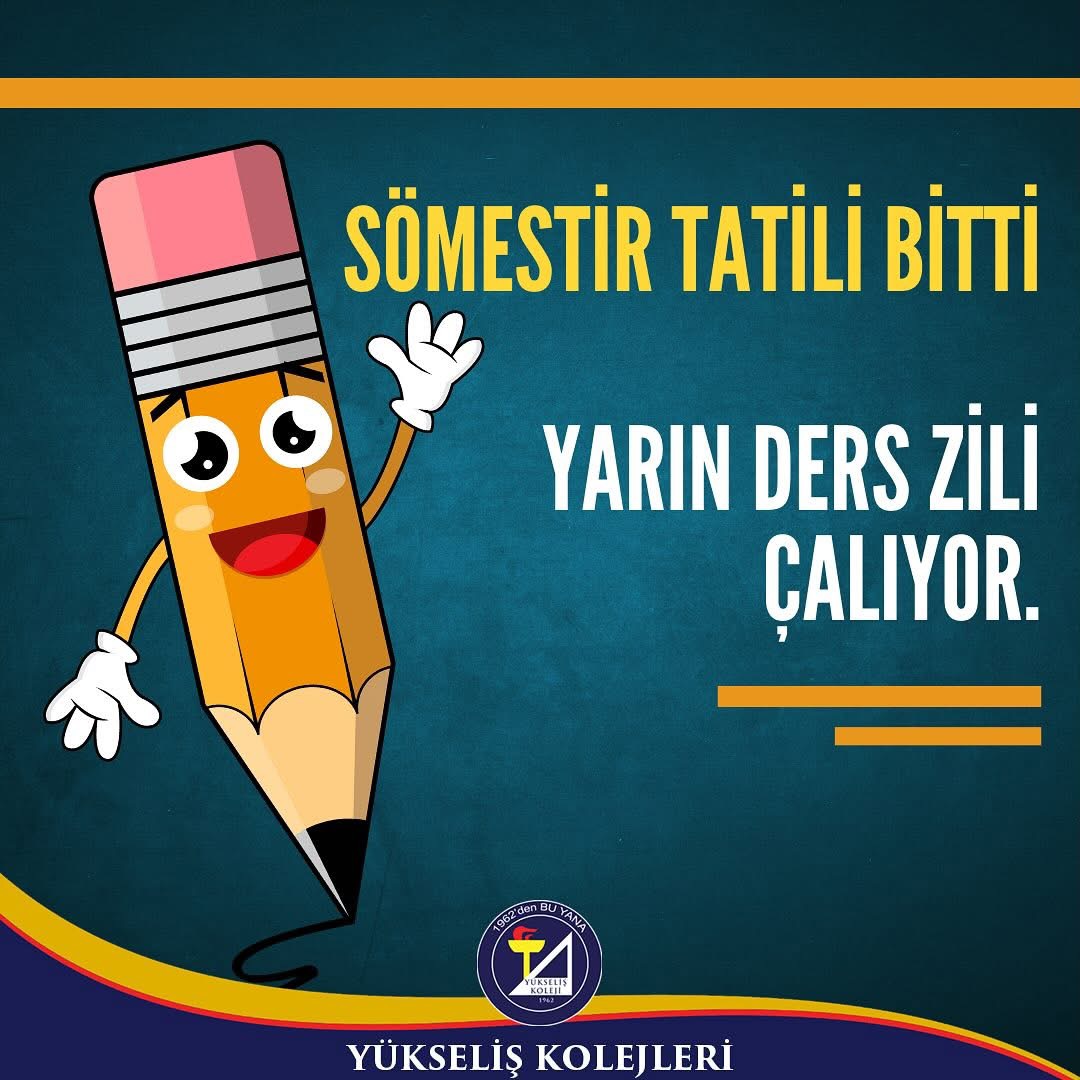 Sömestir Tatili Bitti Yarın Ders Zili Çalıyor !