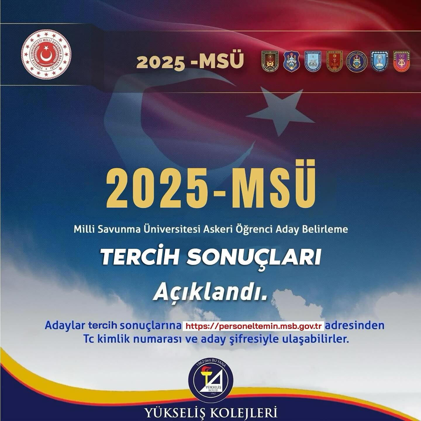 2025-MSÜ tercihi sonuçları açıklandı !