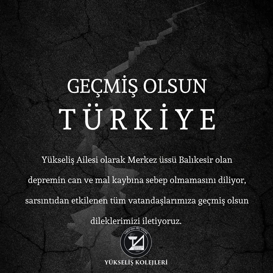 Geçmiş Olsun Türkiye.