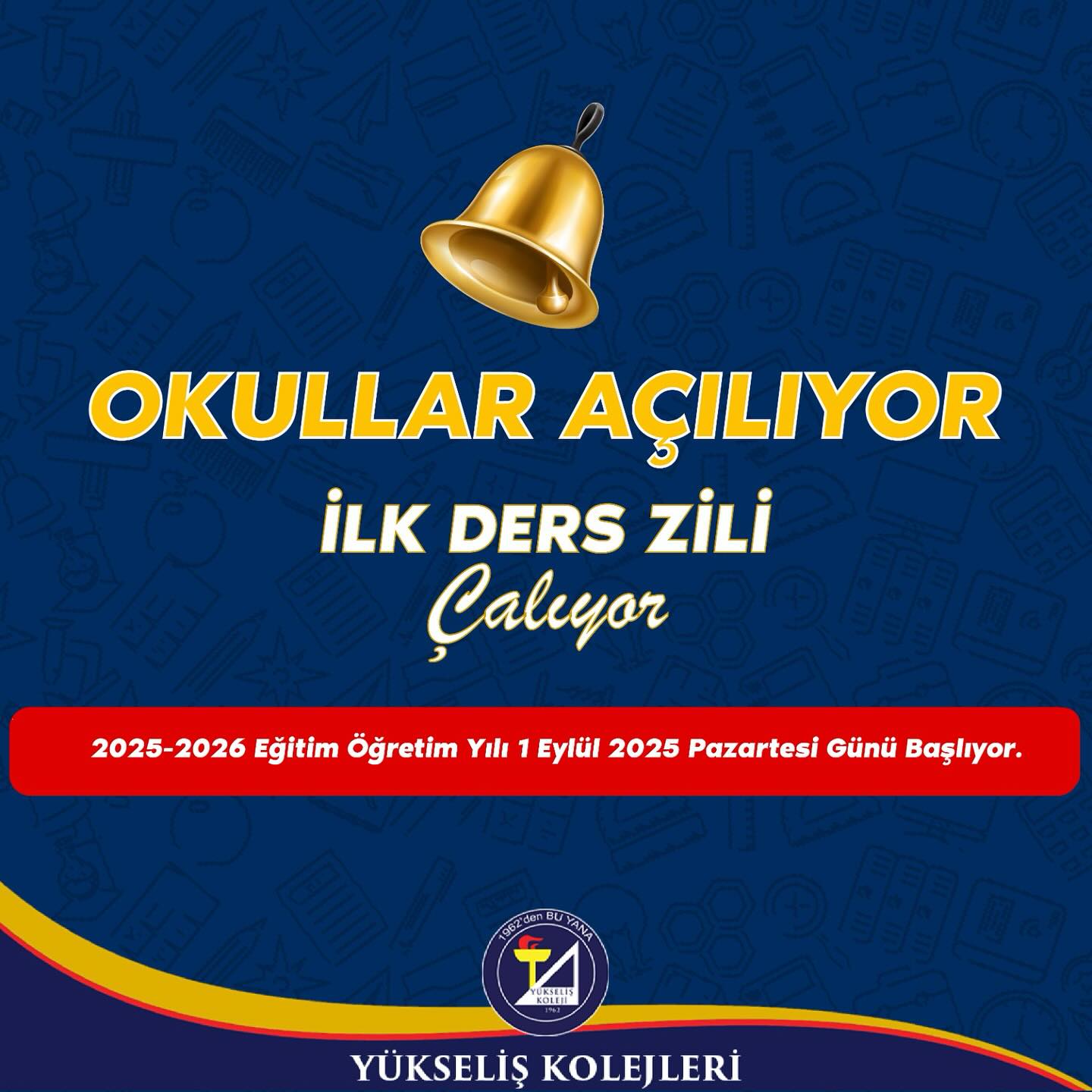 Okullar Açılıyor. İlk ders zili çalıyor!