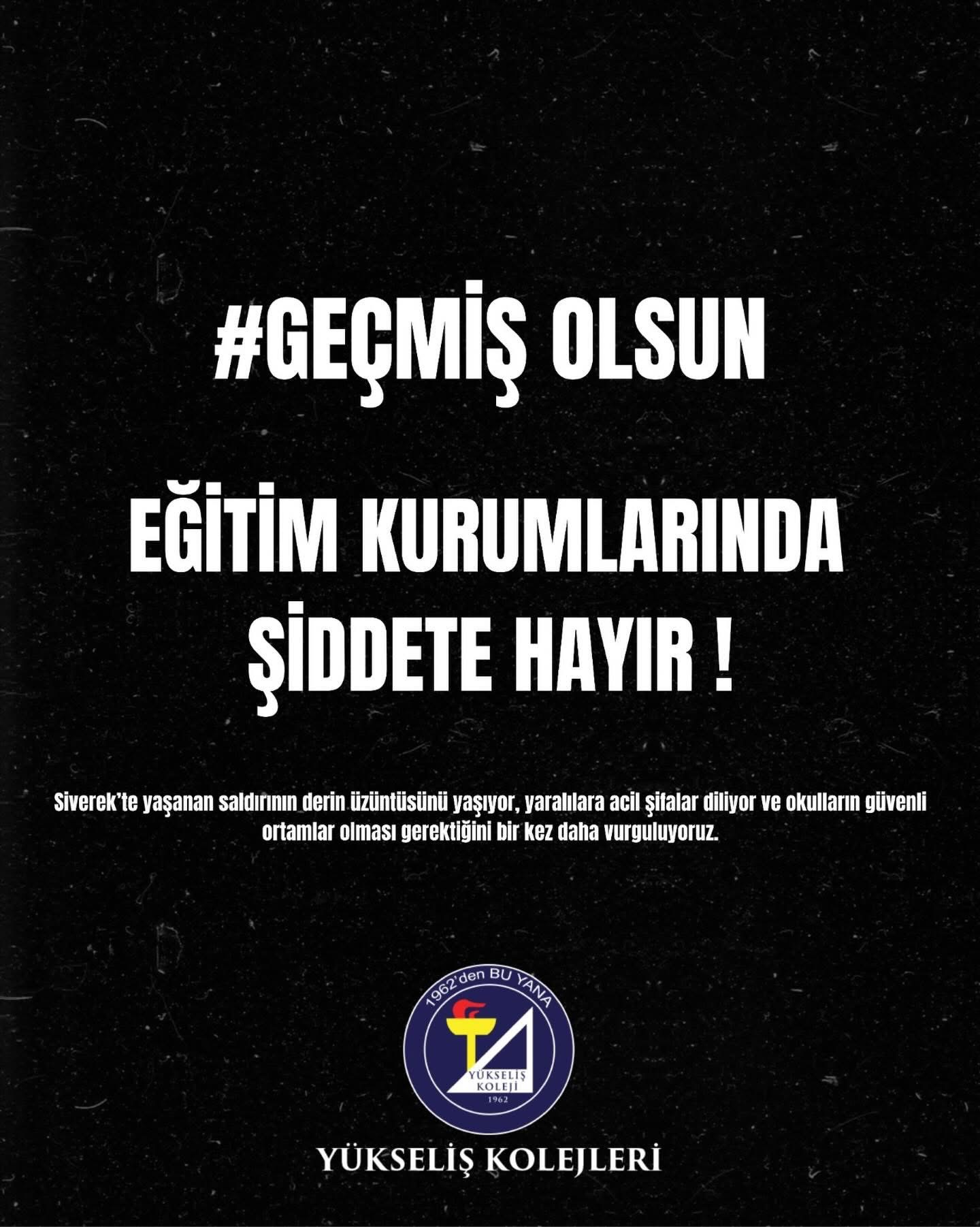 Şanlıurfa Siverek’te bir lisede meydana gelen silahlı saldırı, hepimizi derin bir üzüntüye sevk etmiştir.